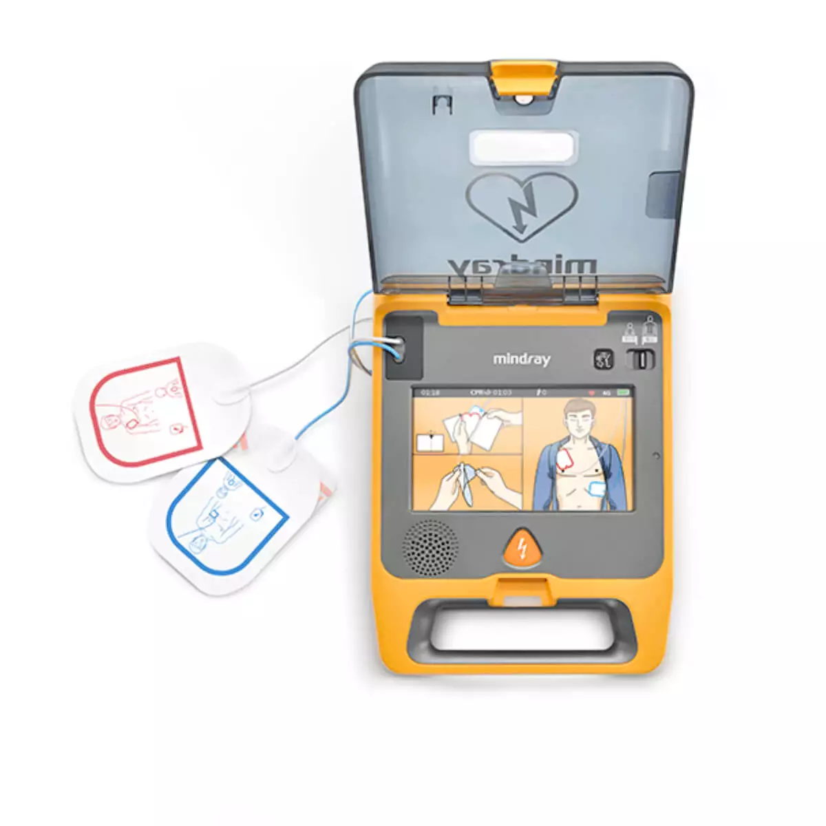 AED Defibrillator Mindray BeneHeart C2 mit Elektroden-Pads für Erwachsene und Kinder